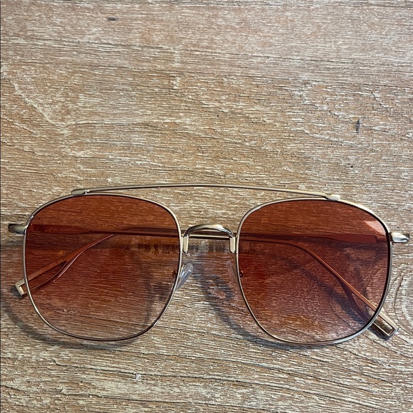 Free People Stylish Gold Sunglasses with Orange Lenses - Picture 2 of 2